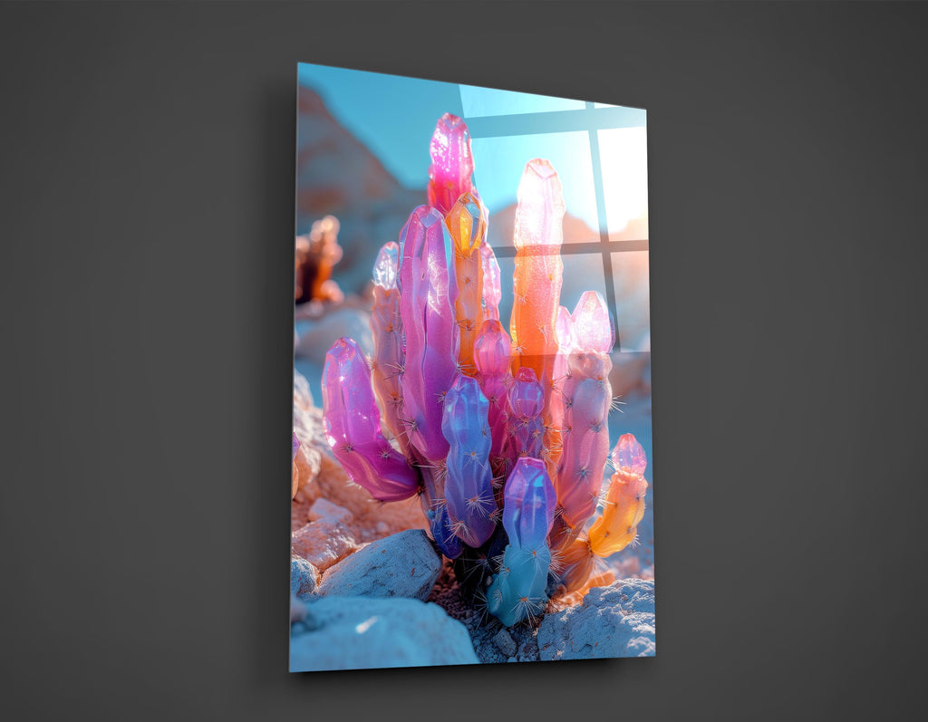 Pink Crystal Cluster Glass Wall Art close-up