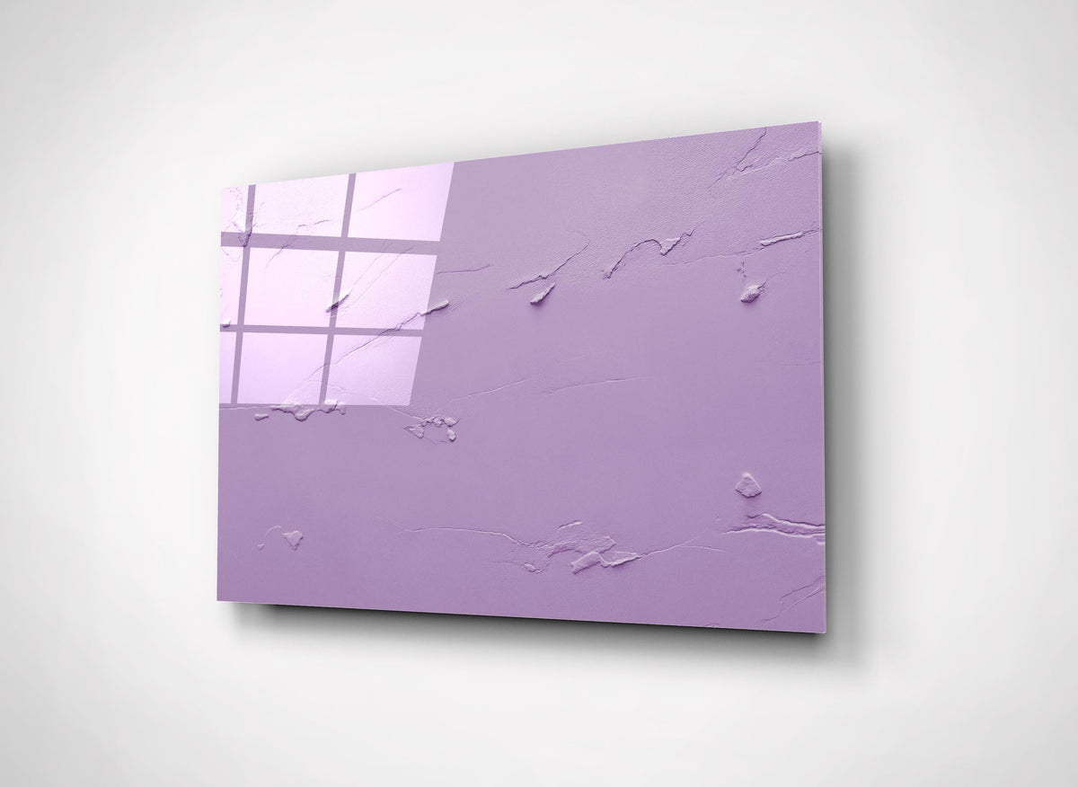 Lavender Textured Minimalist Glass Wall Art close-up