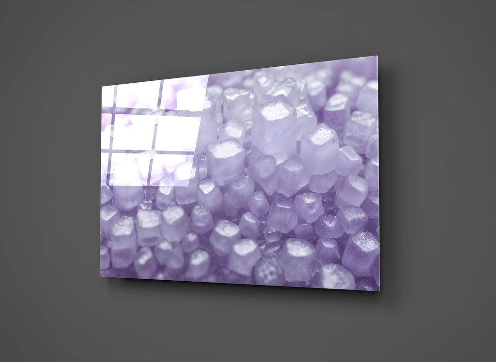 Lavender Crystal Cluster Glass Wall Art close-up
