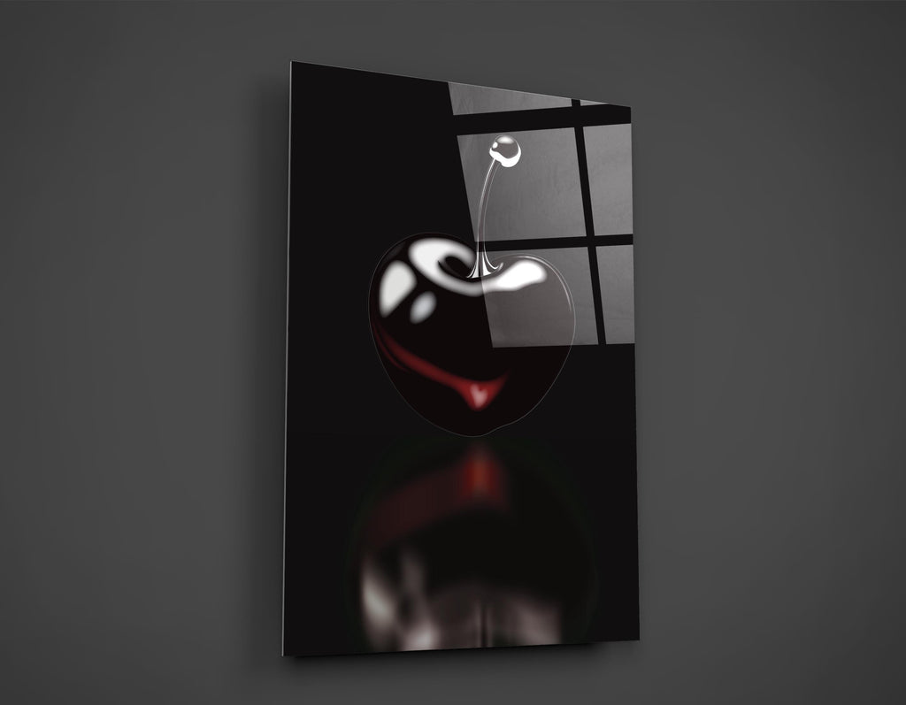 Black Cherry Noir Glass Wall Art close-up