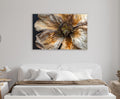 Dried Flower Macro Glass Wall Art in a living room interior