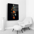 Planets of the Solar System Glass Wall Art in a living room interior