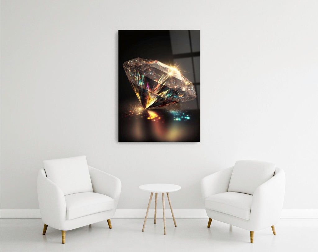 Sparkling Diamond Glass Wall Art in a modern interior