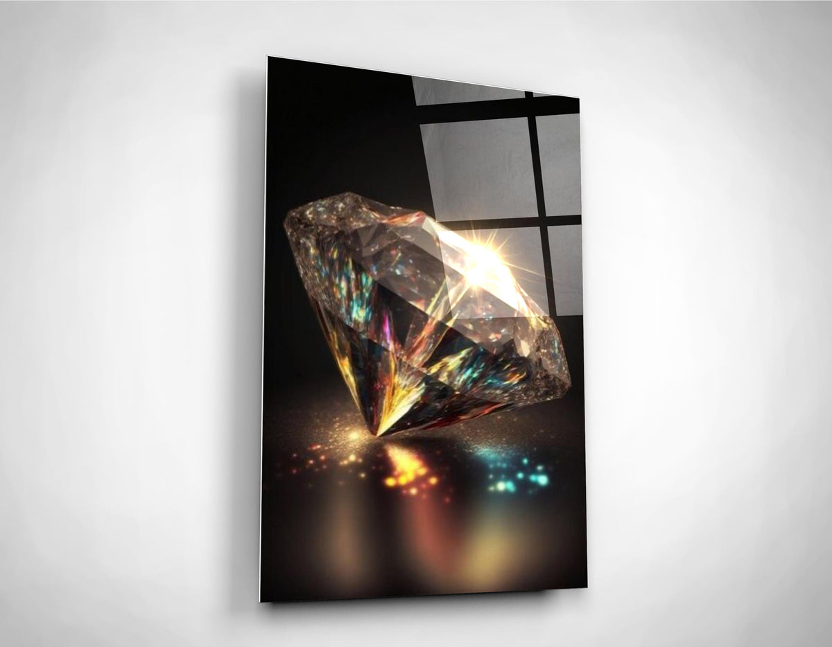Sparkling Diamond Glass Wall Art on the wall
