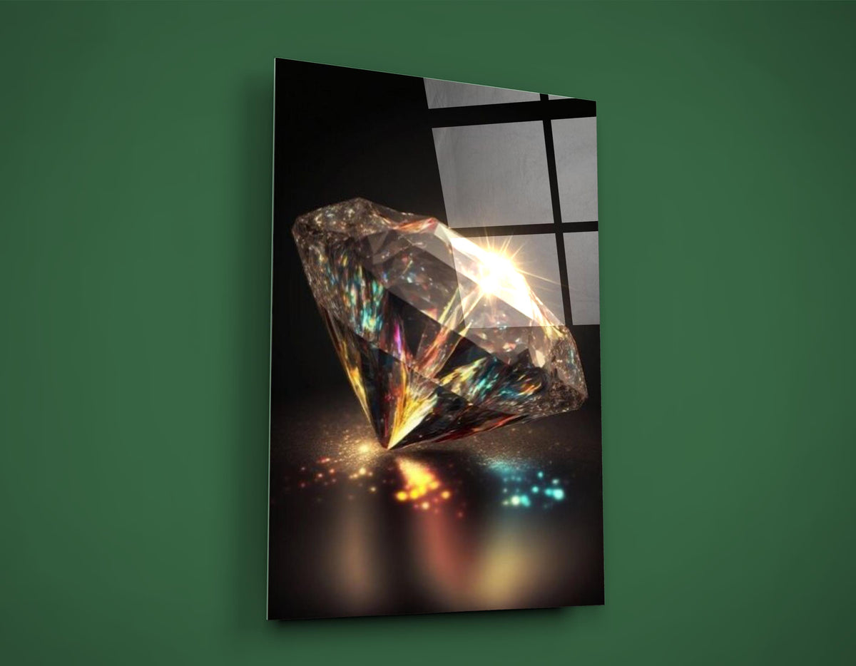 Sparkling Diamond Glass Wall Art close-up