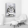 Crystal Glass Apple Glass Wall Art in a living room interior