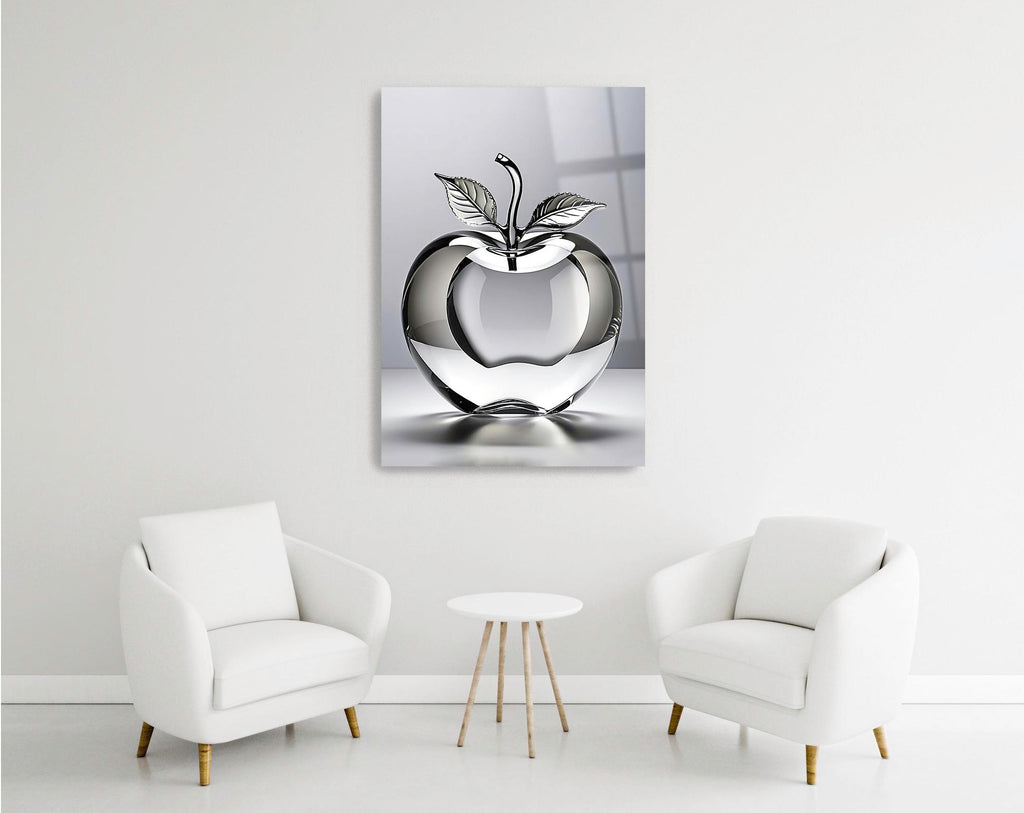 Crystal Glass Apple Glass Wall Art in a modern interior