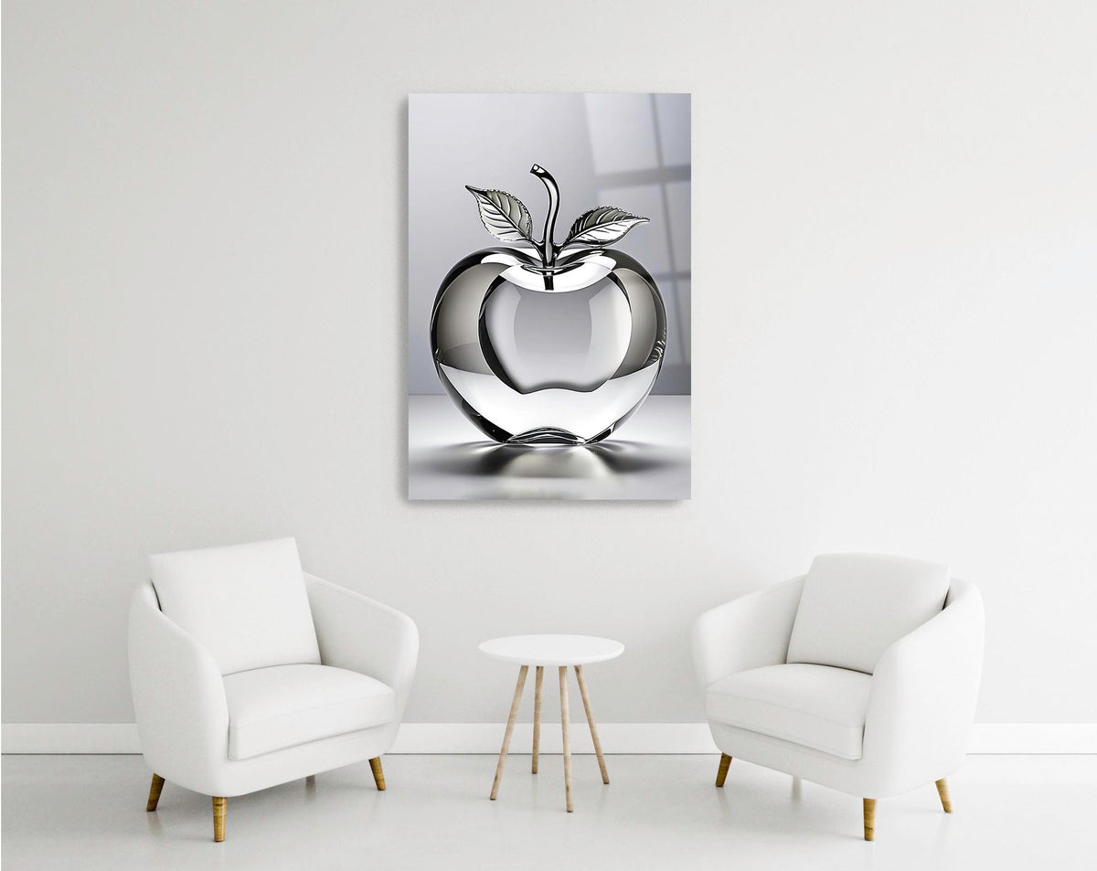 Crystal Glass Apple Glass Wall Art in a modern interior