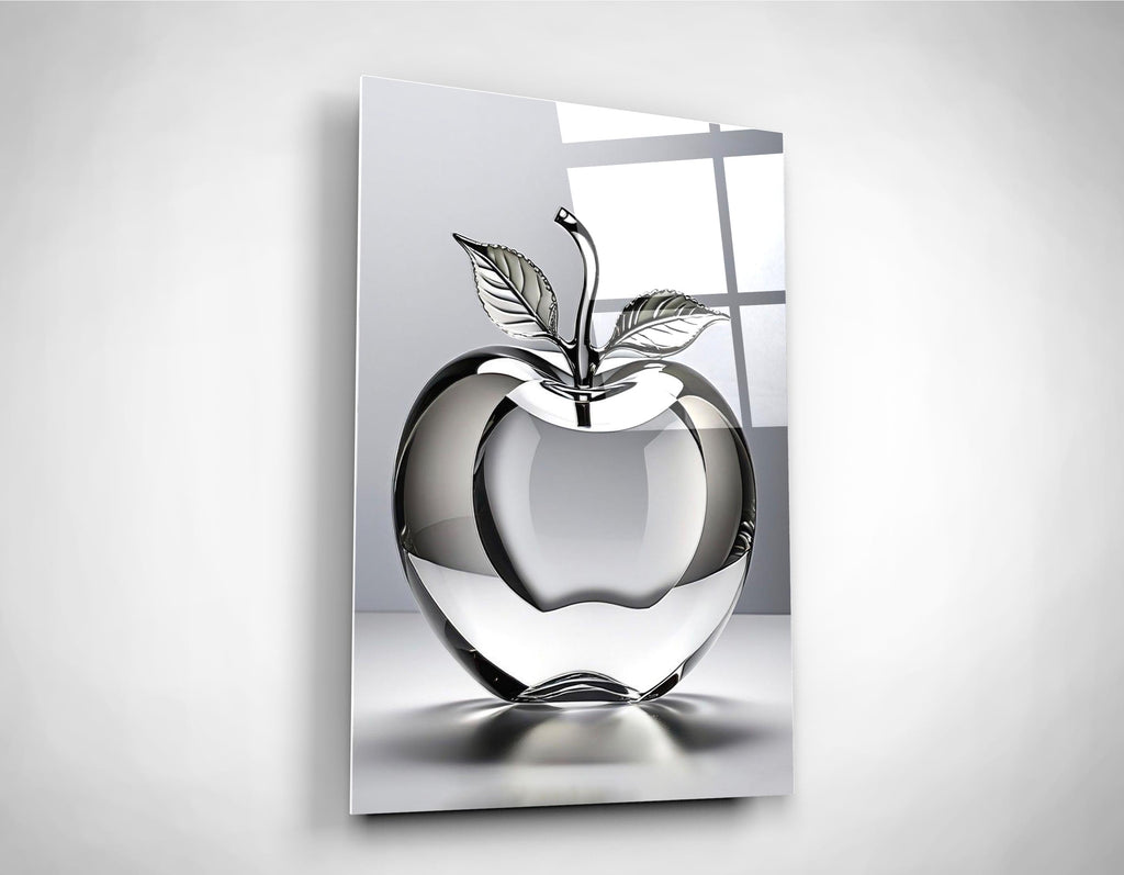 Crystal Glass Apple Glass Wall Art on the wall