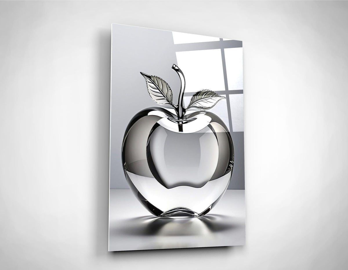 Crystal Glass Apple Glass Wall Art on the wall