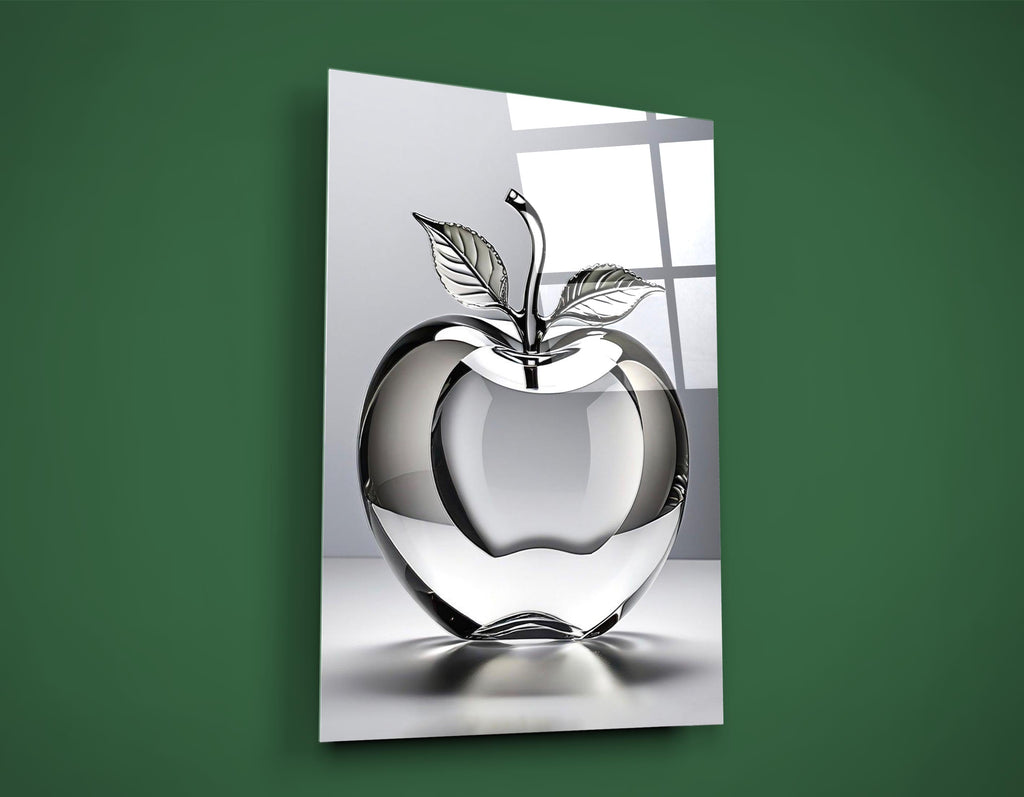Crystal Glass Apple Glass Wall Art close-up