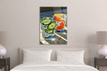 Cucumber and Citrus Cocktails Glass Wall Art in a living room interior