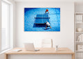 Impasto Table Tennis Match Glass Wall Art in a living room interior