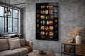 Night Apartment Windows Glass Wall Art in a living room interior