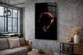 Jesus Crown of Thorns Silhouette Glass Wall Art in a living room interior