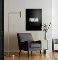 Focus Motivational Typography Glass Wall Art in a living room interior